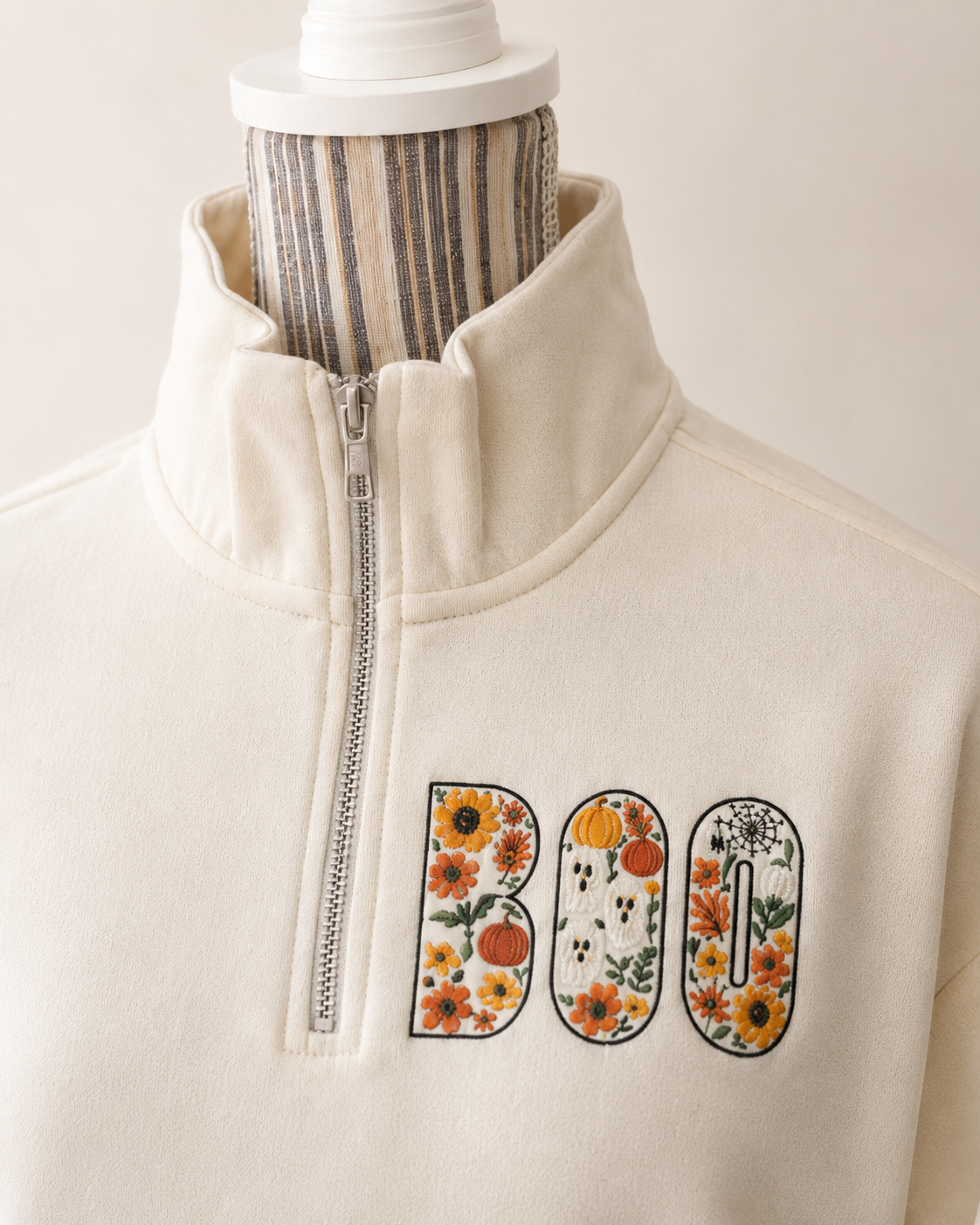 BOO-tiful Fall Crop Top Quarter-Zip - Image 2