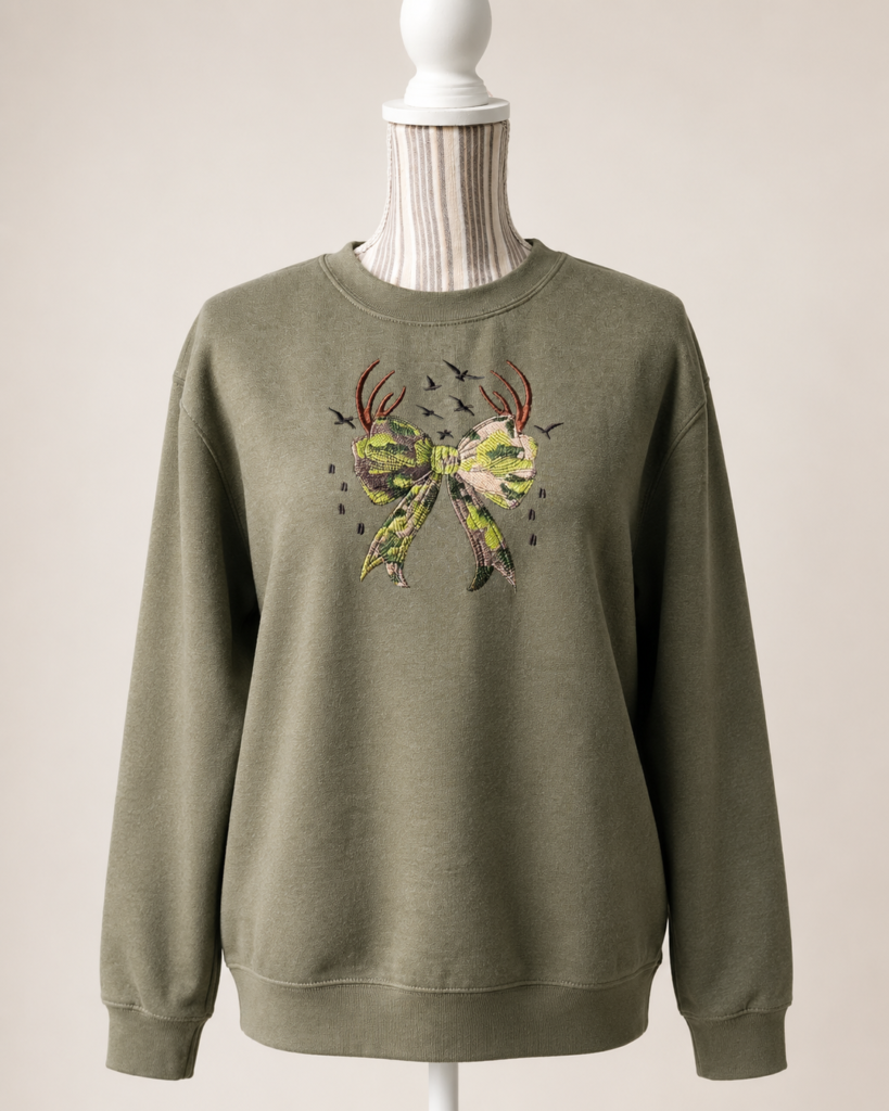 Camo Bow and Antlers Sweatshirt